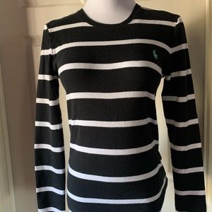 Ralph Lauren black and white striped top